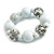 Chunky Wood Bead with Animal Print Flex Bracelet in White/ Size M - view 4
