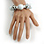Chunky Wood Bead with Animal Print Flex Bracelet in White/ Size M - view 3