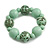 Chunky Wood Bead with Animal Print Flex Bracelet in Mint/ Size M - view 6