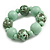 Chunky Wood Bead with Animal Print Flex Bracelet in Mint/ Size M - view 2