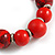 Wood Bead with Animal Print Flex Bracelet in Red/ Size M - view 5