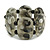 Wide Chunky Resin/ Wood Bead Flex Bracelet in Black/ Grey/ White - M/ L - view 2