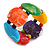 Wide Chunky Multicoloured Resin/ Wood Bead Flex Bracelet - M/ L - view 4