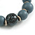 Wood Bead with Animal Print Flex Bracelet in Grey/ Size M - view 5