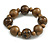 Chunky Wood Bead with Animal Print Flex Bracelet in Bronw/ Size M - view 5