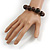 Wood Bead with Animal Print Flex Bracelet in Brown/ Size M - view 3