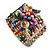 Multicoloured Glass Bead Flex Cuff Bracelet with Shell Flower - M/ L - view 7
