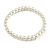 5mm Classic White Glass Pearl Style Bead Flex Bracelet - S/M - view 2