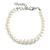 5mm Classic White Faux Pearl Bead Bracelet with Silver Tone Closure - 16cm L/5cm Ext - view 2