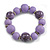 Wood Bead with Animal Print Flex Bracelet in Lilac Purple/ Size M - view 2