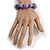 Wood Bead with Animal Print Flex Bracelet in Lilac Purple/ Size M - view 3
