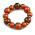 Wood Bead with Animal Print Flex Bracelet in Copper Brown/ Size M - view 4