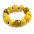 Wood Bead with Animal Print Flex Bracelet in Yellow/ Size M - view 2