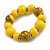 Wood Bead with Animal Print Flex Bracelet in Yellow/ Size M - view 3