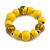 Wood Bead with Animal Print Flex Bracelet in Yellow/ Size M - view 4