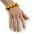 Wood Bead with Animal Print Flex Bracelet in Yellow/ Size M - view 5