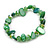 Emerald Green Glass and Sea Shell Bead Flex Bracelet - M/L - view 2