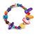 Multicoloured Glass and Sea Shell Bead Flex Bracelet - M/L - view 3
