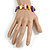 Multicoloured Glass and Sea Shell Bead Flex Bracelet - M/L - view 2