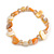 Glass Bead and Sea Shell Nugget Flex Bracelet in Melon/Pale Yellow - Size M/L - view 3