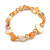 Glass Bead and Sea Shell Nugget Flex Bracelet in Melon/Pale Yellow - Size M/L - view 4