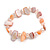 Glass Bead and Sea Shell Nugget Flex Bracelet in Pastel Coral/Pastel Purple - Size M/L - view 3