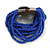 Lapis Blue Glass Bead Multistrand Flex Bracelet With Wooden Closure - 18cm L - view 7