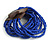 Lapis Blue Glass Bead Multistrand Flex Bracelet With Wooden Closure - 18cm L - view 8