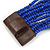 Lapis Blue Glass Bead Multistrand Flex Bracelet With Wooden Closure - 18cm L - view 9