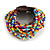 Multicoloured Glass Bead Multistrand Flex Bracelet With Wooden Closure - 18cm L - view 10