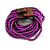 Purple Glass Bead Multistrand Flex Bracelet With Wooden Closure - 19cm L - view 5