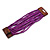 Purple Glass Bead Multistrand Flex Bracelet With Wooden Closure - 19cm L - view 6
