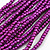 Purple Glass Bead Multistrand Flex Bracelet With Wooden Closure - 19cm L - view 7