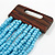 Light Blue Glass Bead Multistrand Flex Bracelet With Wooden Closure - 19cm L - view 7