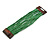 Apple Green Glass Bead Multistrand Flex Bracelet With Wooden Closure - 18cm L - view 2