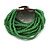 Apple Green Glass Bead Multistrand Flex Bracelet With Wooden Closure - 18cm L - view 7