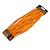 Orange Glass Bead Multistrand Flex Bracelet With Wooden Closure - 18cm L - view 2