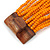 Orange Glass Bead Multistrand Flex Bracelet With Wooden Closure - 18cm L - view 4