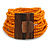 Orange Glass Bead Multistrand Flex Bracelet With Wooden Closure - 18cm L - view 7