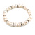 8-10mm Cream Freshwater Pearl Crystal Rings Flex Bracelet (Medium) - view 4