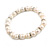 8-10mm Cream Freshwater Pearl Crystal Rings Flex Bracelet (Medium) - view 5