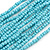 Turquoise Coloured Glass Bead Multistrand Flex Bracelet With Wooden Closure - 18cm L - view 6