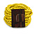 Banana Yellow Glass Bead Multistrand Flex Bracelet With Wooden Closure - 18cm L - view 3