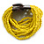 Banana Yellow Glass Bead Multistrand Flex Bracelet With Wooden Closure - 18cm L - view 9