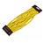 Banana Yellow Glass Bead Multistrand Flex Bracelet With Wooden Closure - 18cm L - view 2