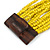Banana Yellow Glass Bead Multistrand Flex Bracelet With Wooden Closure - 18cm L - view 8