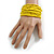 Banana Yellow Glass Bead Multistrand Flex Bracelet With Wooden Closure - 18cm L - view 5