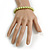 8mm/ Pea Green Glass Bead Flex Bracelet - Size M - view 3