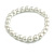 8mm/ White Glass Faux Pearl Bead Flex Bracelet - Size M - view 5