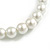 8mm/ White Glass Faux Pearl Bead Flex Bracelet - Size M - view 4